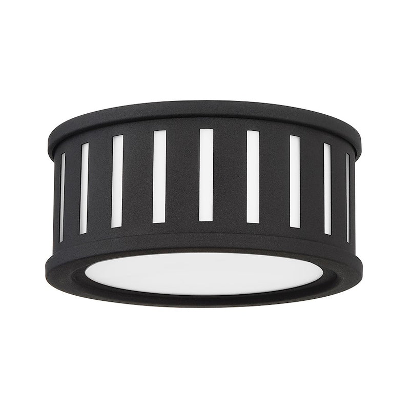 Crystorama Kendal 2 Light Flush Mount, Black Forged