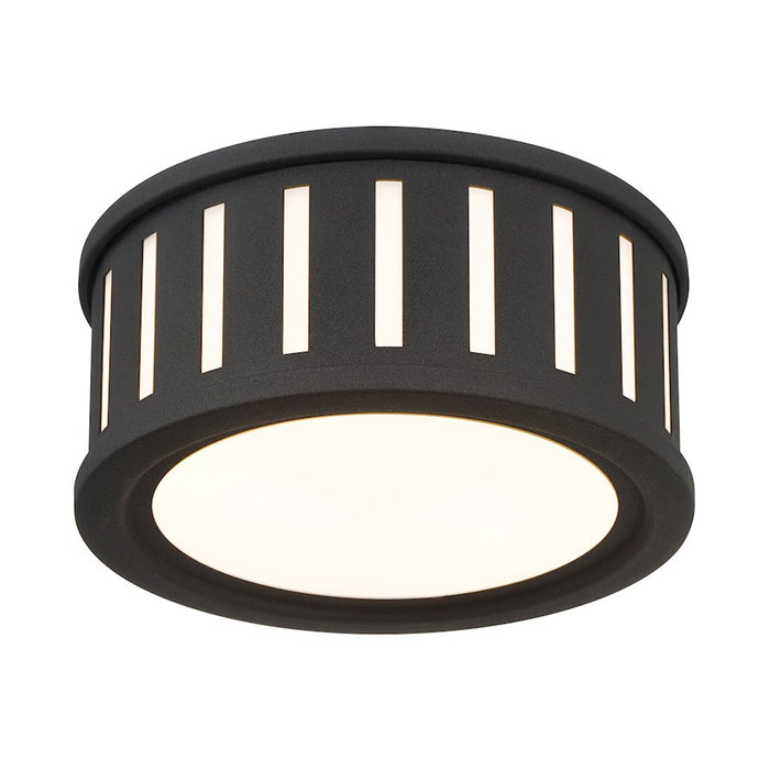 Crystorama Kendal 2 Light Flush Mount, Black Forged