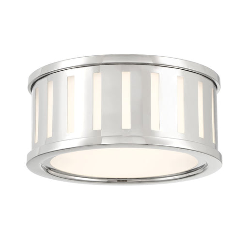 Crystorama Kendal 2 Light Flush Mount, Polished Nickel - KEN-2200-PN