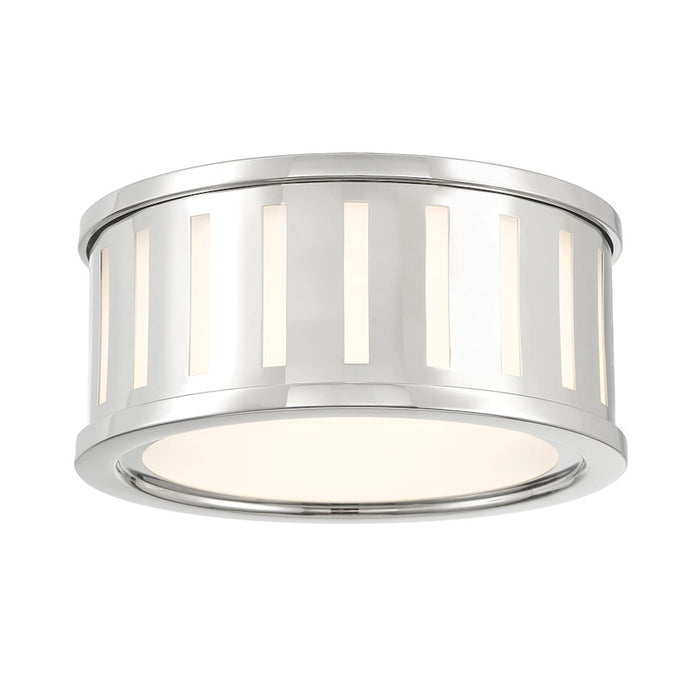 Crystorama Kendal 2 Light Flush Mount, Polished Nickel - KEN-2200-PN