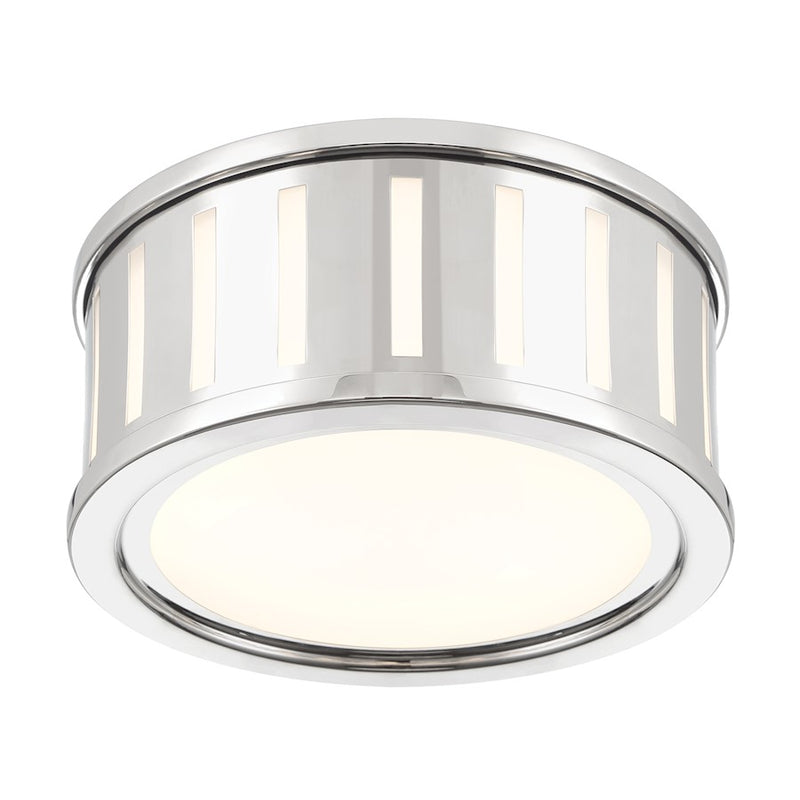 Crystorama Kendal 2 Light Flush Mount, Polished Nickel