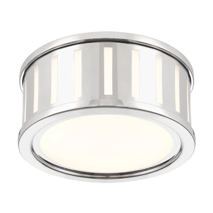 Crystorama Kendal 2 Light Flush Mount, Polished Nickel