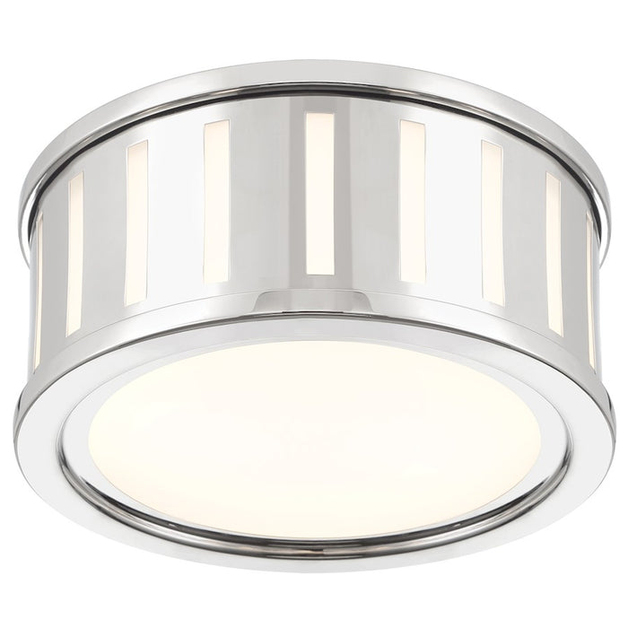 Crystorama Kendal 2 Light Flush Mount, Polished Nickel