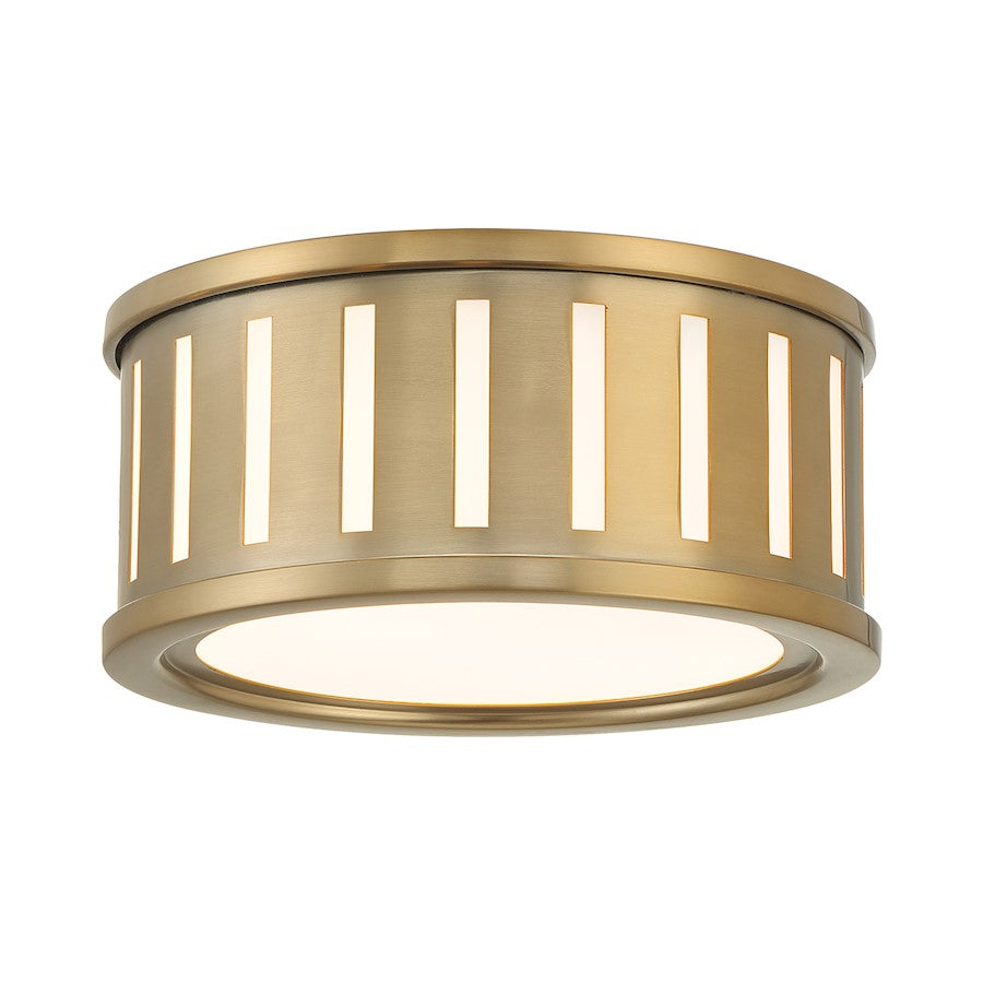 Crystorama Kendal 2 Light Flush Mount, Vibrant Gold - KEN-2200-VG