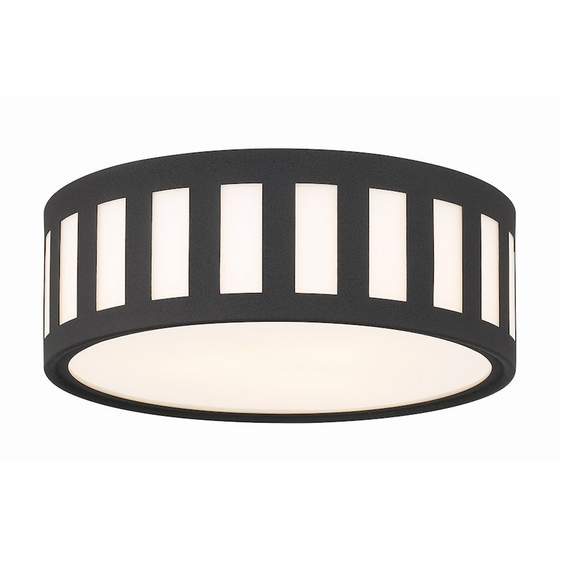 Crystorama Kendal 3 Light Ceiling Mount, Black Forged