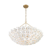 Crystorama Killian 28in 6-Light Chandelier | Coastal Luxe Gold Steel and White Ceramic Butterfly | Dining Room & Entryway Statement | Model KLN-5208-LG