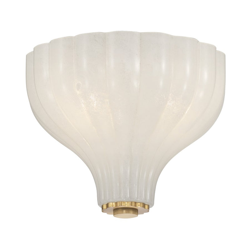 Crystorama Layton 3 Light 9.75" Semi Flush Mount, Luxe Gold/White