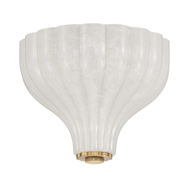 Crystorama Layton 3 Light 9.75" Semi Flush Mount, Luxe Gold/White