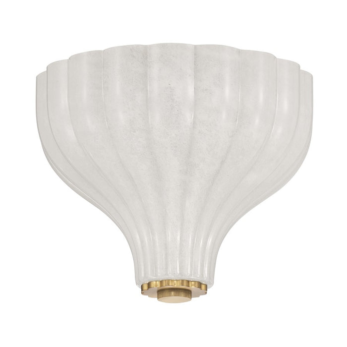 Crystorama Layton 3 Light 9.75" Semi Flush Mount, Luxe Gold/White