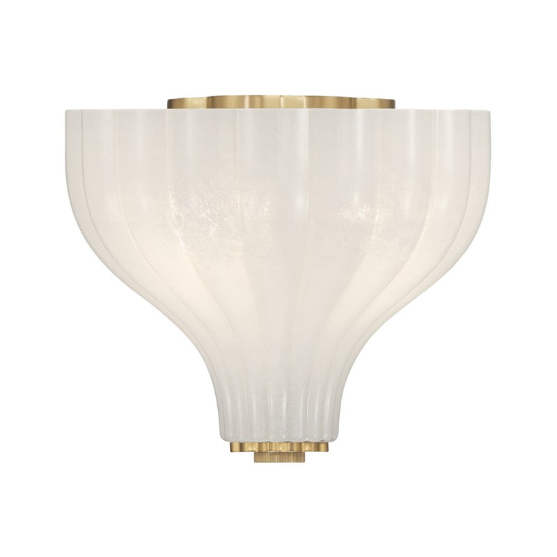 Crystorama Layton 3 Light 9.75" Semi Flush Mount, Luxe Gold/White