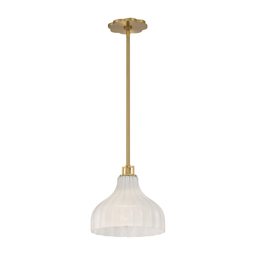 Crystorama Layton 1 Light 9.75" Pendant, Luxe Gold/White - LAY-303-LG