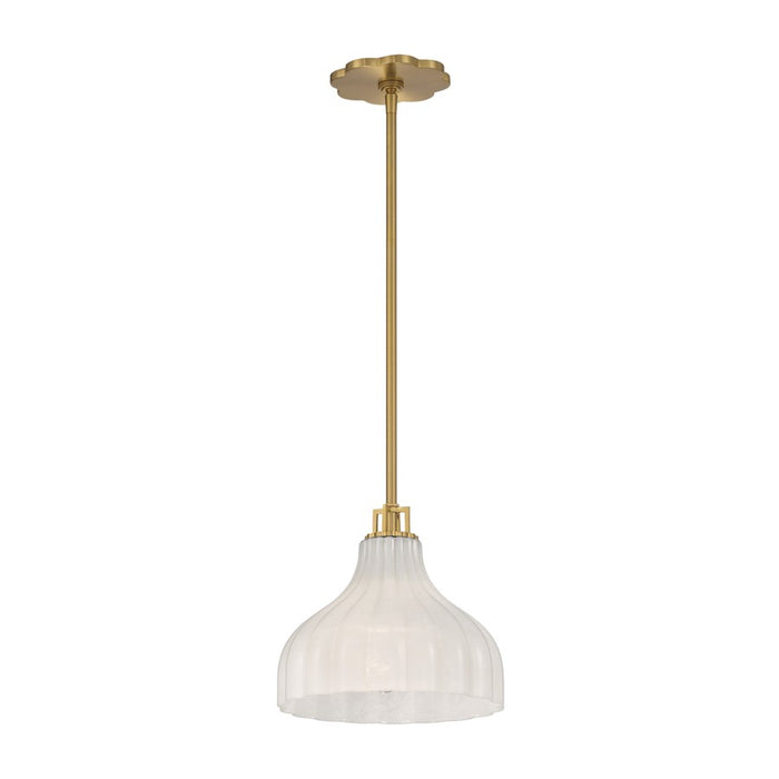 Crystorama Layton 1 Light 9.75" Pendant, Luxe Gold/White - LAY-303-LG