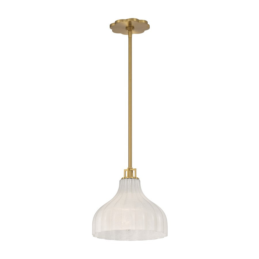 Crystorama Layton 1 Light 9.75" Pendant, Luxe Gold/White - LAY-303-LG