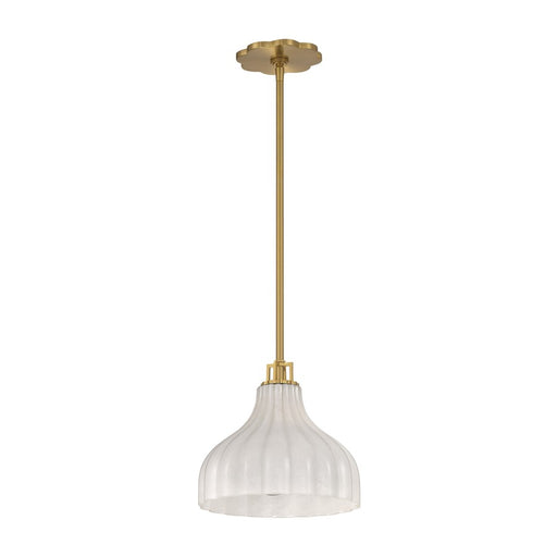 Crystorama Layton 1 Light 9.75" Pendant, Luxe Gold/White