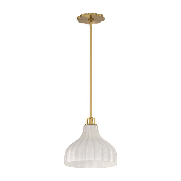 Crystorama Layton 1 Light 9.75" Pendant, Luxe Gold/White