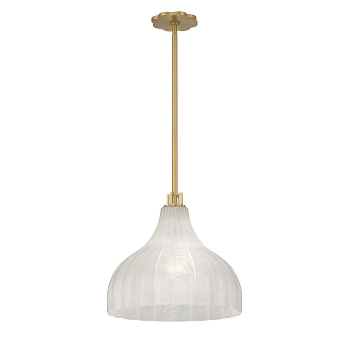 Crystorama Layton 1 Light 15" Pendant, Luxe Gold/White - LAY-305-LG
