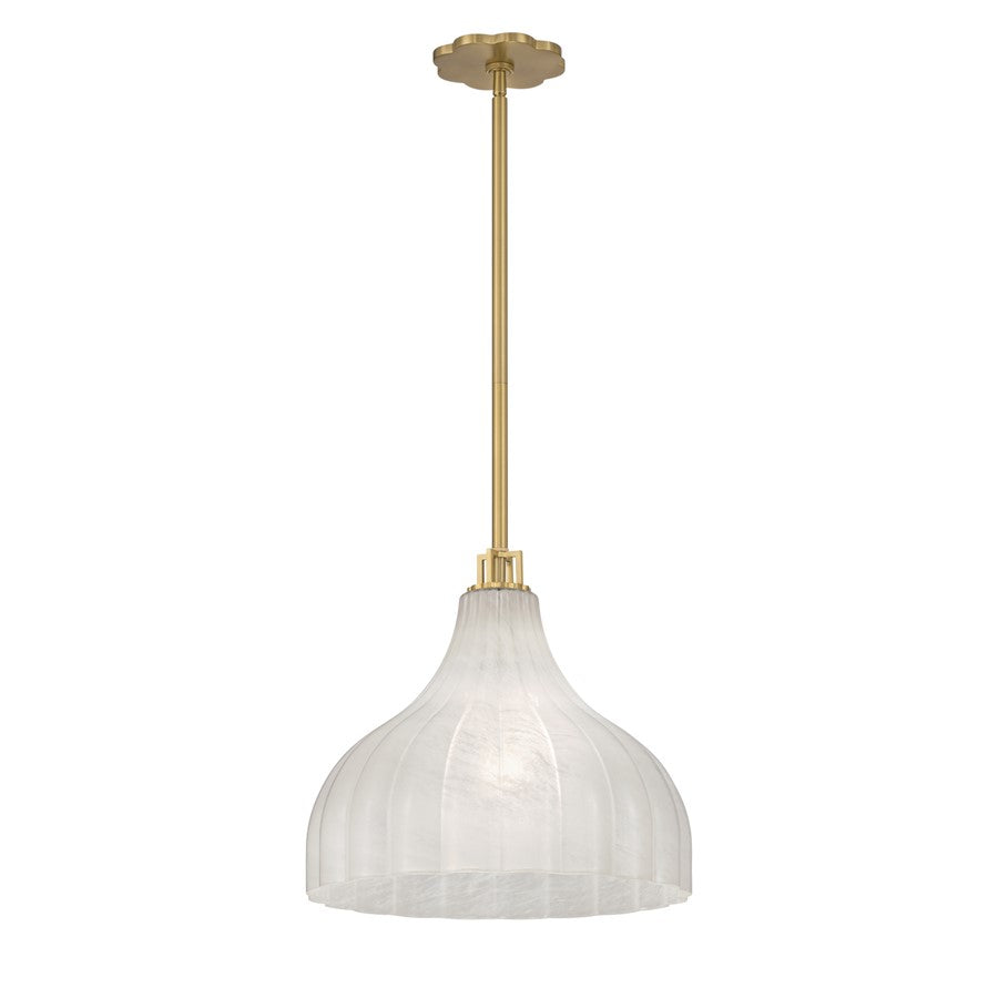 Crystorama Layton 1 Light 15" Pendant, Luxe Gold/White - LAY-305-LG