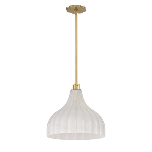 Crystorama Layton 1 Light 15" Pendant, Luxe Gold/White
