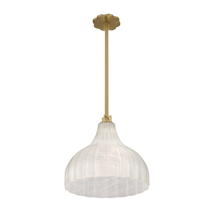 Crystorama Layton 1 Light 15" Pendant, Luxe Gold/White
