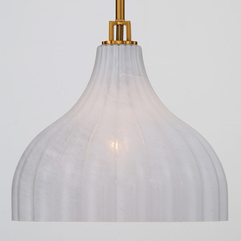 Crystorama Layton 1 Light 15" Pendant, Luxe Gold/White