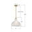 Crystorama Layton 1 Light 15" Pendant, Luxe Gold/White