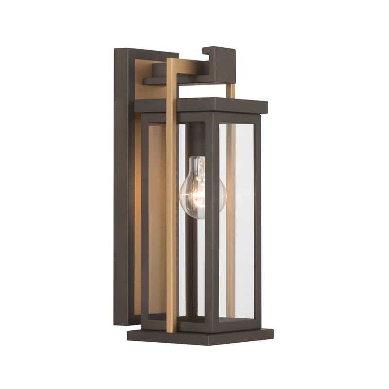 Crystorama Lendel 1Lt 6" Outdoor Sconce, Twilight Bronze/Gold