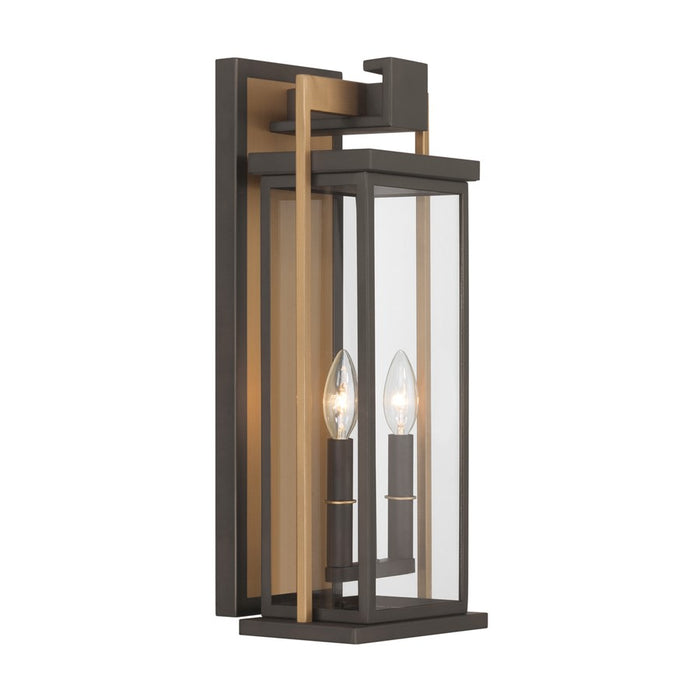 Crystorama Lendel 2Lt 8" Outdoor Sconce, Twilight Bronze/Gold