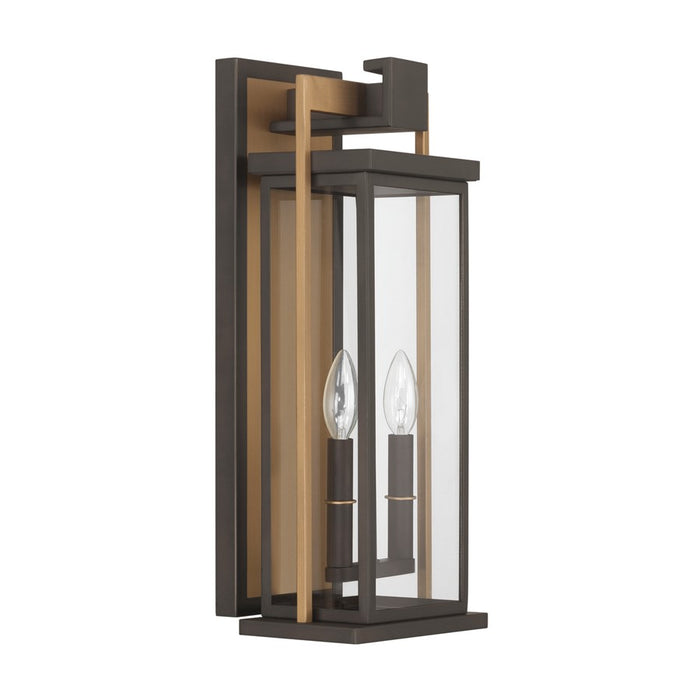 Crystorama Lendel 2Lt 8" Outdoor Sconce, Twilight Bronze/Gold