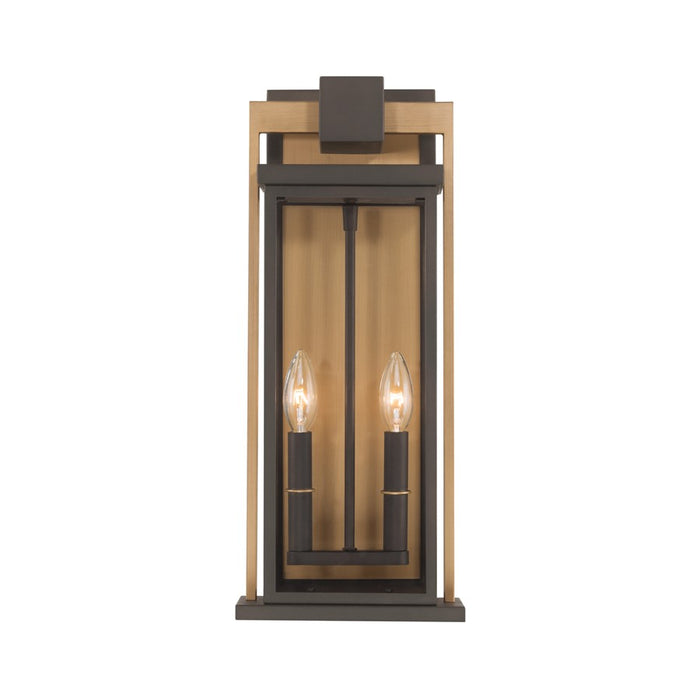 Crystorama Lendel 2Lt 8" Outdoor Sconce, Twilight Bronze/Gold