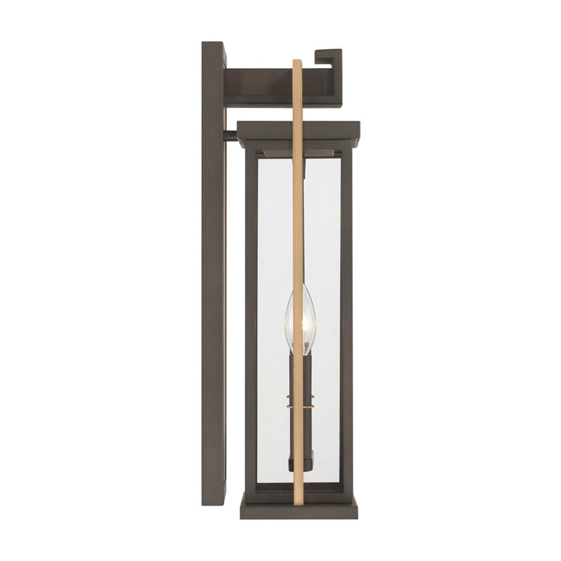 Crystorama Lendel 2Lt 8" Outdoor Sconce, Twilight Bronze/Gold