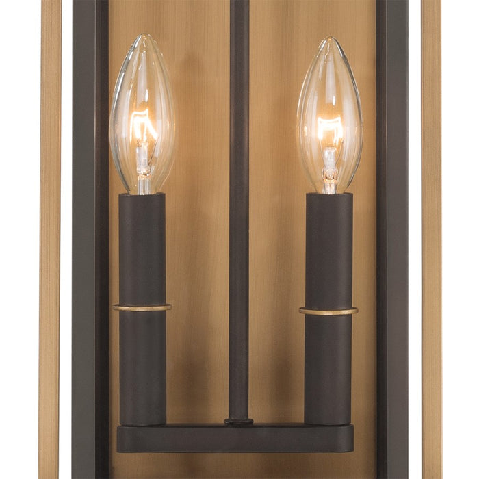 Crystorama Lendel 2Lt 8" Outdoor Sconce, Twilight Bronze/Gold