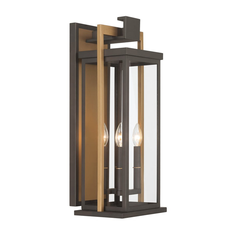 Crystorama Lendel 4Lt 9.75" Outdoor Sconce, Bronze/Textured Gold