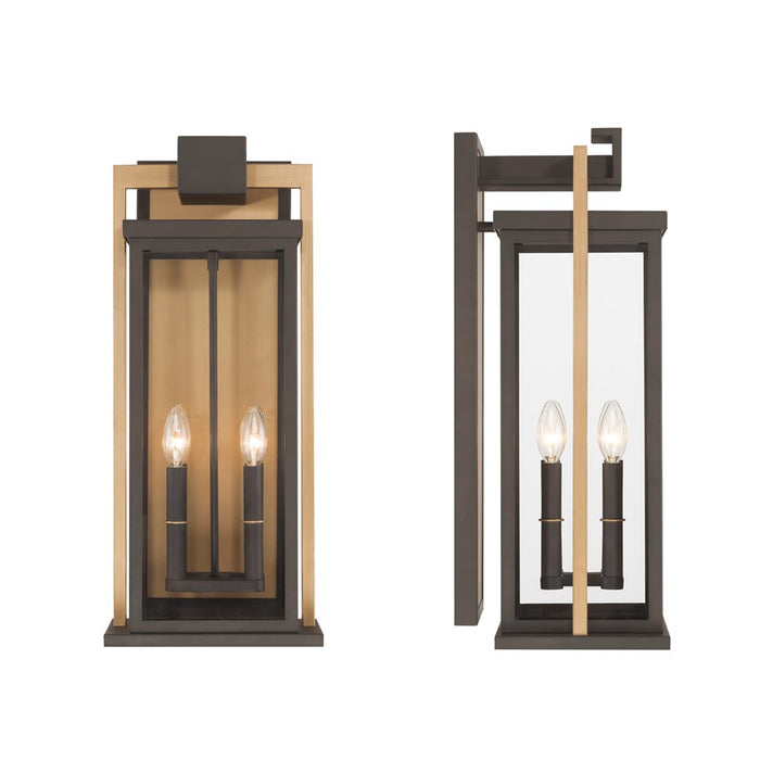 Crystorama Lendel 4Lt 9.75" Outdoor Sconce, Bronze/Textured Gold