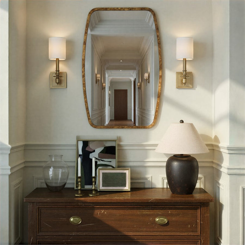 Crystorama Lindee 24" Mirror, Wood Veneer