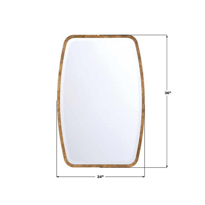 Crystorama Lindee 24" Mirror, Wood Veneer