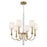 Crystorama Lloyd 6 Light Chandelier, Aged Brass/White - LLO-486-AG