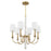 Crystorama Lloyd 6 Light Chandelier, Aged Brass/White
