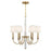 Crystorama Lloyd 6 Light Chandelier, Aged Brass/White
