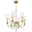 Crystorama Lloyd 6 Light Chandelier, Aged Brass/White