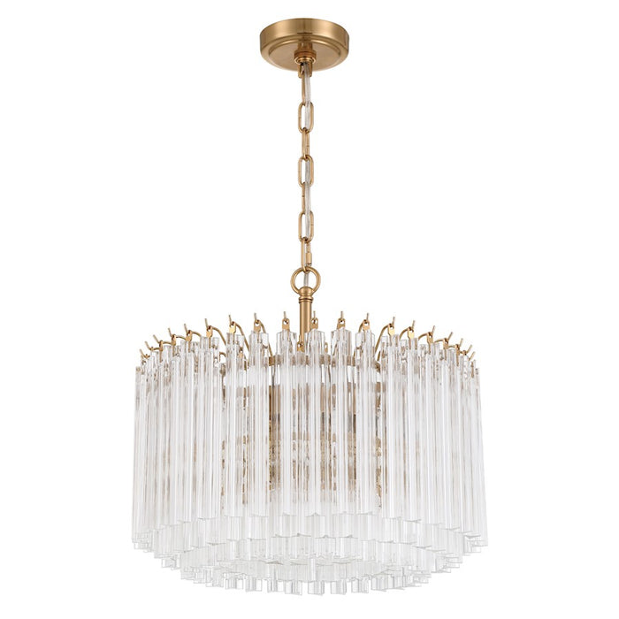 Crystorama Lofton 5 Light Chandelier, Aged Brass
