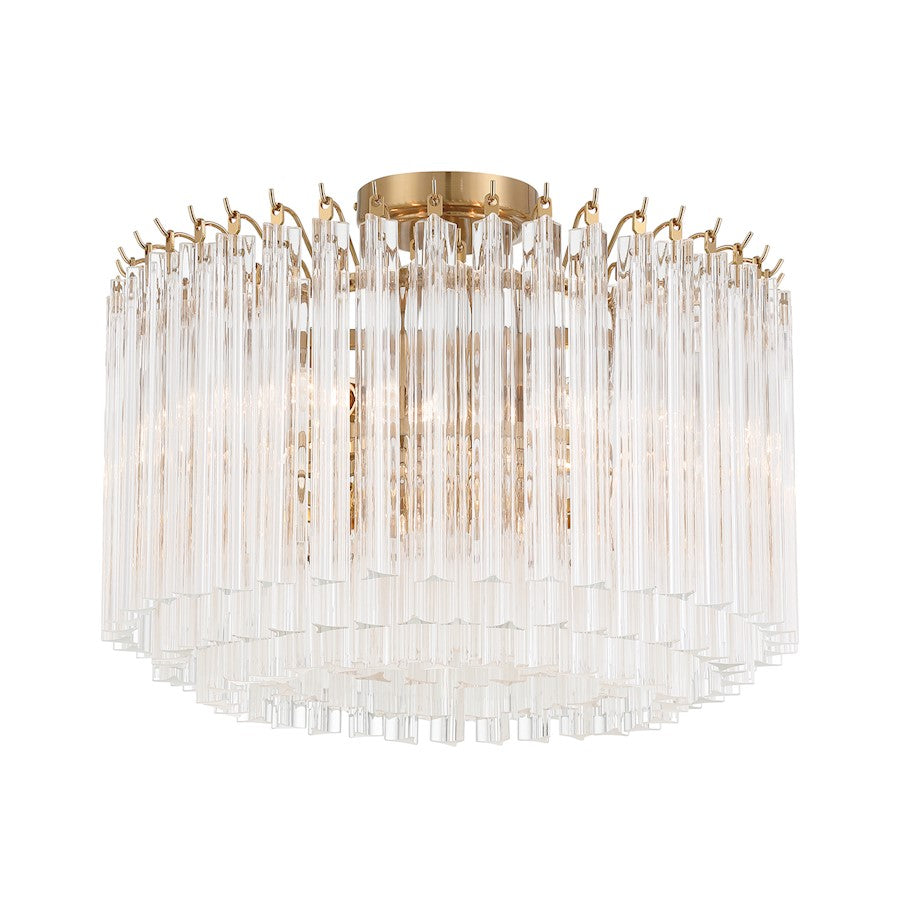 Crystorama Lofton 5 Light Semi Flush Mount, Aged Brass - LOF-5005-AG-CEILING