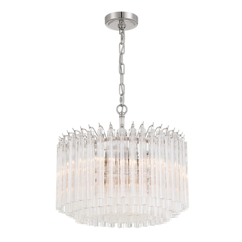 Crystorama Lofton 5 Light Chandelier, Polished Nickel