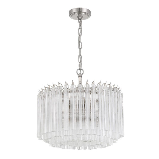 Crystorama Lofton 5 Light Chandelier, Polished Nickel