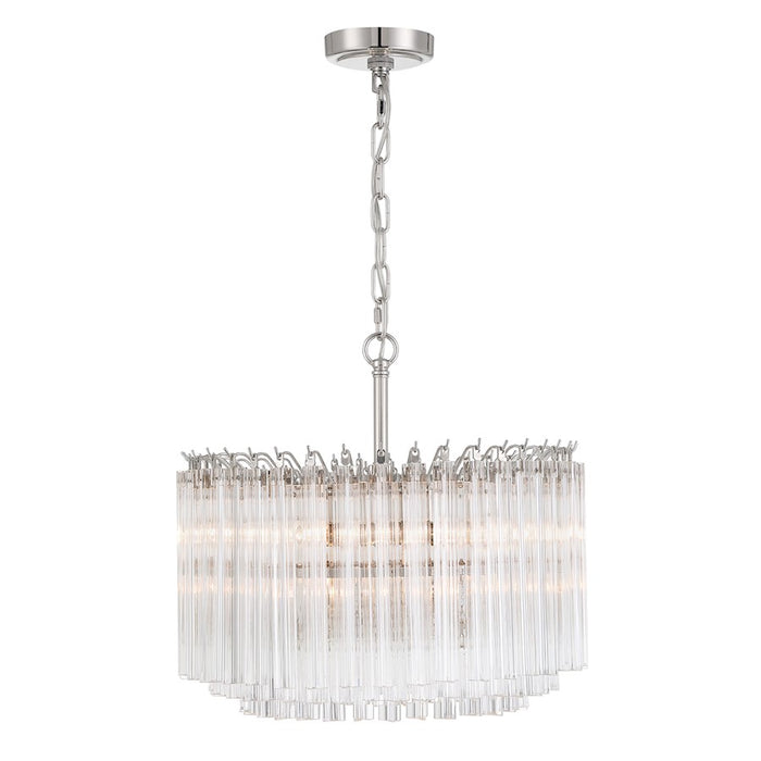 Crystorama Lofton 5 Light Chandelier, Polished Nickel