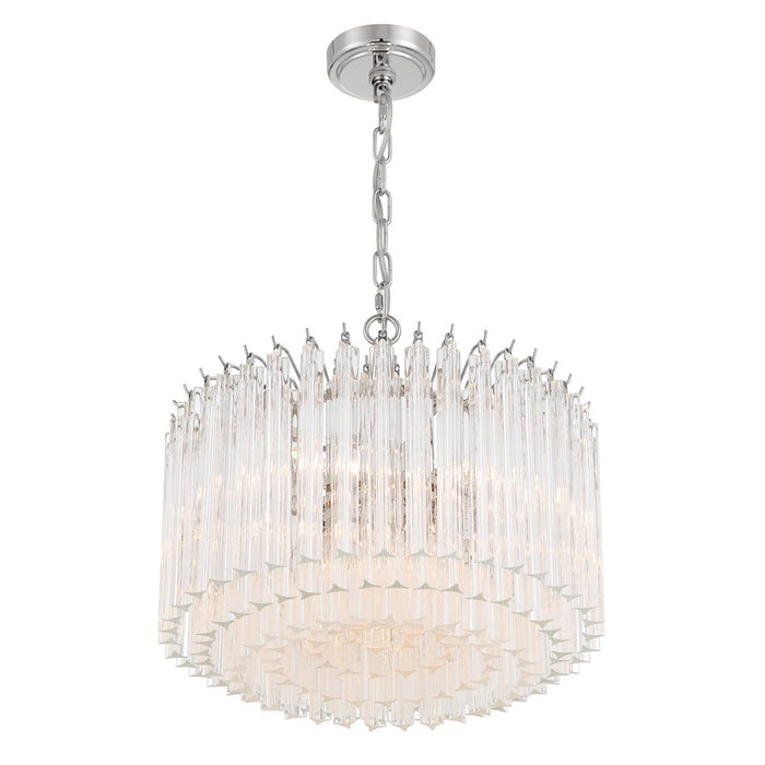 Crystorama Lofton 5 Light Chandelier, Polished Nickel