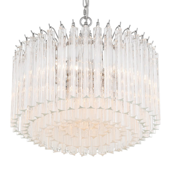 Crystorama Lofton 5 Light Chandelier, Polished Nickel
