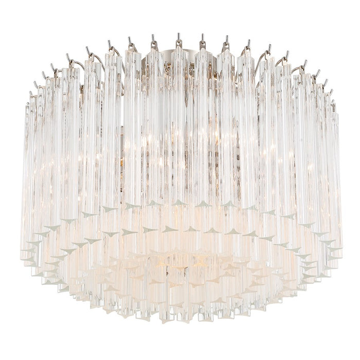 Crystorama Lofton 5 Light Semi Flush Mount, Nickel