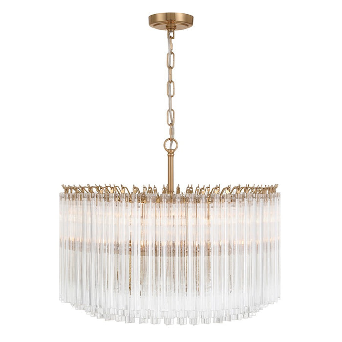 Crystorama Lofton 7 Light Chandelier, Aged Brass