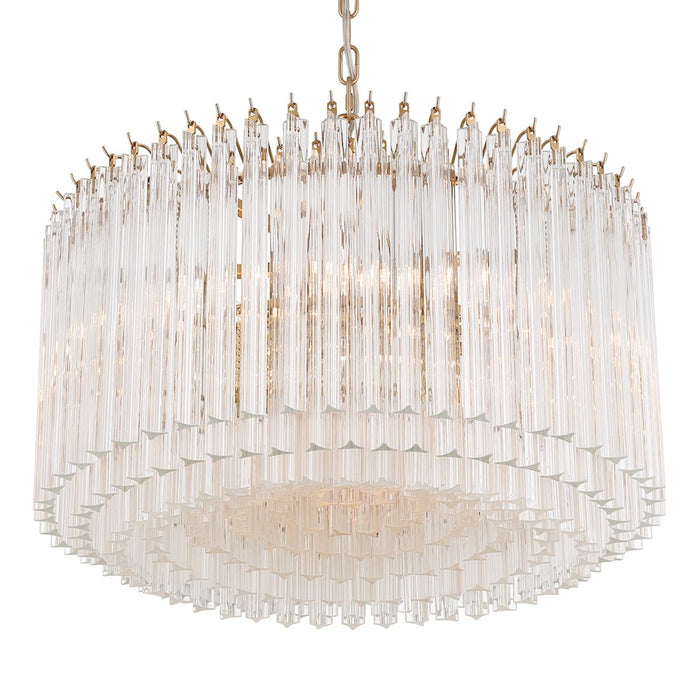 Crystorama Lofton 7 Light Chandelier, Aged Brass