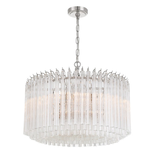 Crystorama Lofton 7 Light Chandelier, Polished Nickel - LOF-5007-PN